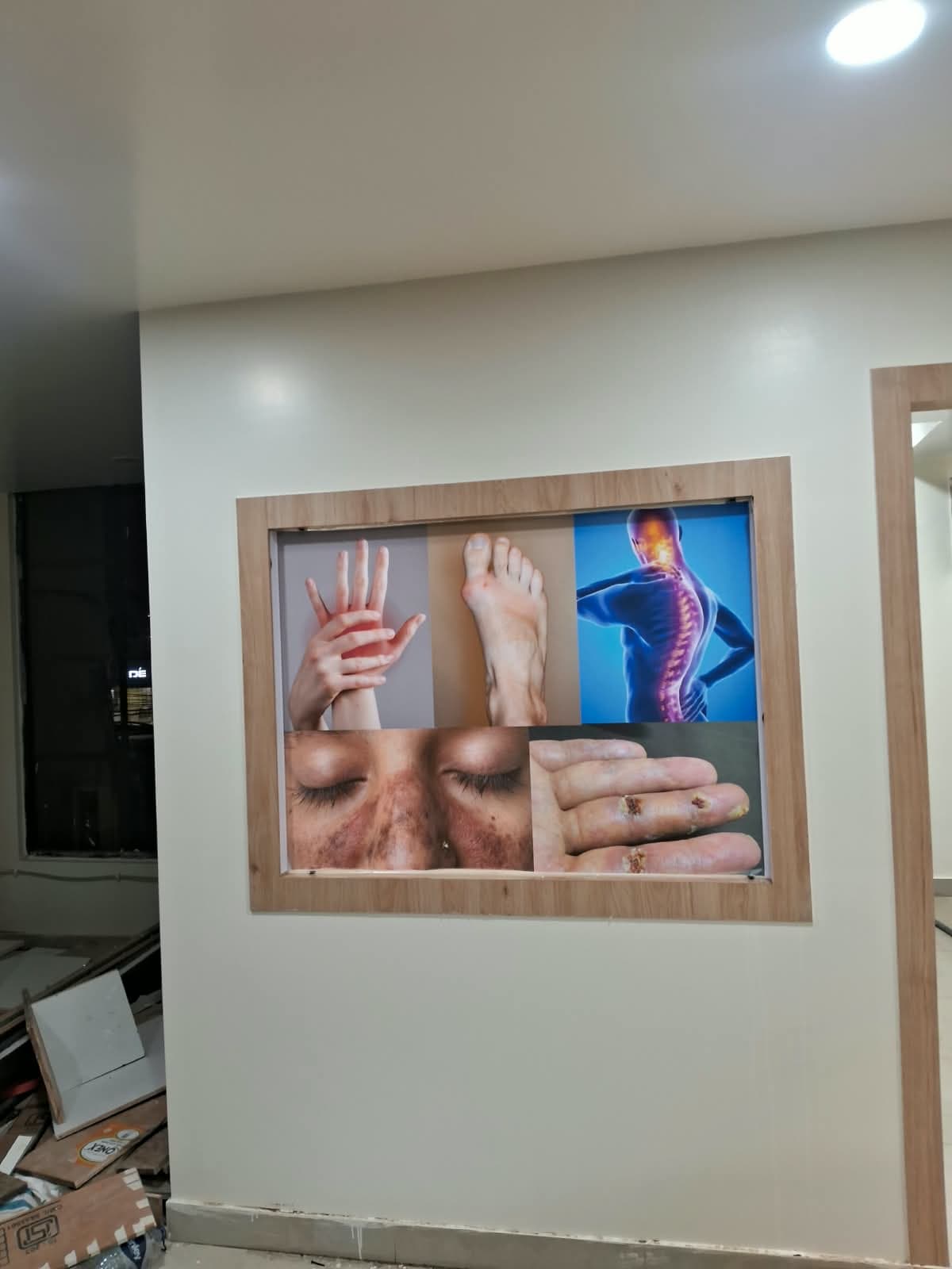 Healthcare professional working inside a modern medical facility